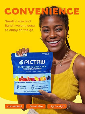 Pictaw Variety Pack- 6 Flavors Electrolytes Powder Packets, Hydration Packets Variety 30 Stick Packs