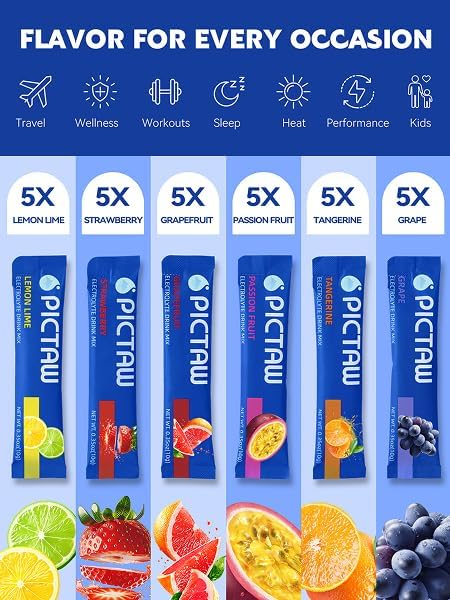 Pictaw Variety Pack  Electrolytes Powder Packets - Hydration Packets