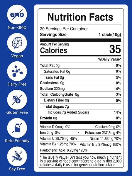 Pictaw Lemon Lime Electrolytes Powder Packets - Hydration Packets